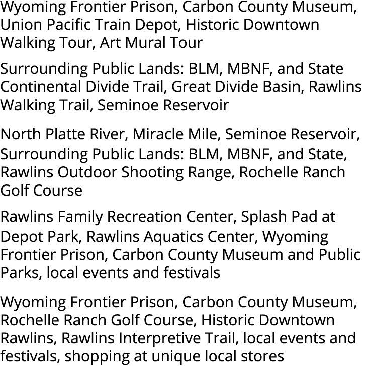 Wyoming Frontier Prison, Carbon County Museum, Union Pacific Train Depot, Historic Downtown Walking Tour, Art Mural T...